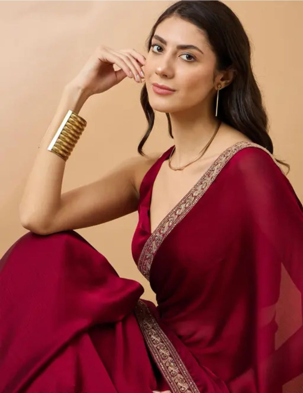 Women's Best Selling Maroon Silk Saree with Embroidery Work Lace Border