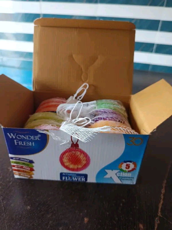 Wonder Fresh room air freshener, bathroom freshener and car air freshener Blocks (60gm x 12PC) Mix Fregrance Floral | Odour Control Blocks for Bathroom, Toilet, Wardrobe, Car and Office | Pocket Size Room Freshener with Long Lasting Room Fragrance | Ideal