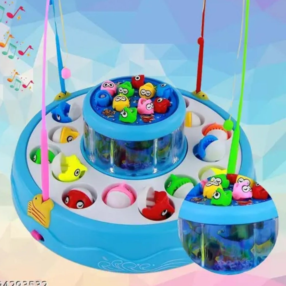 Trending Fishing Game Toy Set | Rotating Boards Pools | Premium Version Fishing Set | Quiet Play Option for Parents for Toddlers and Kids
