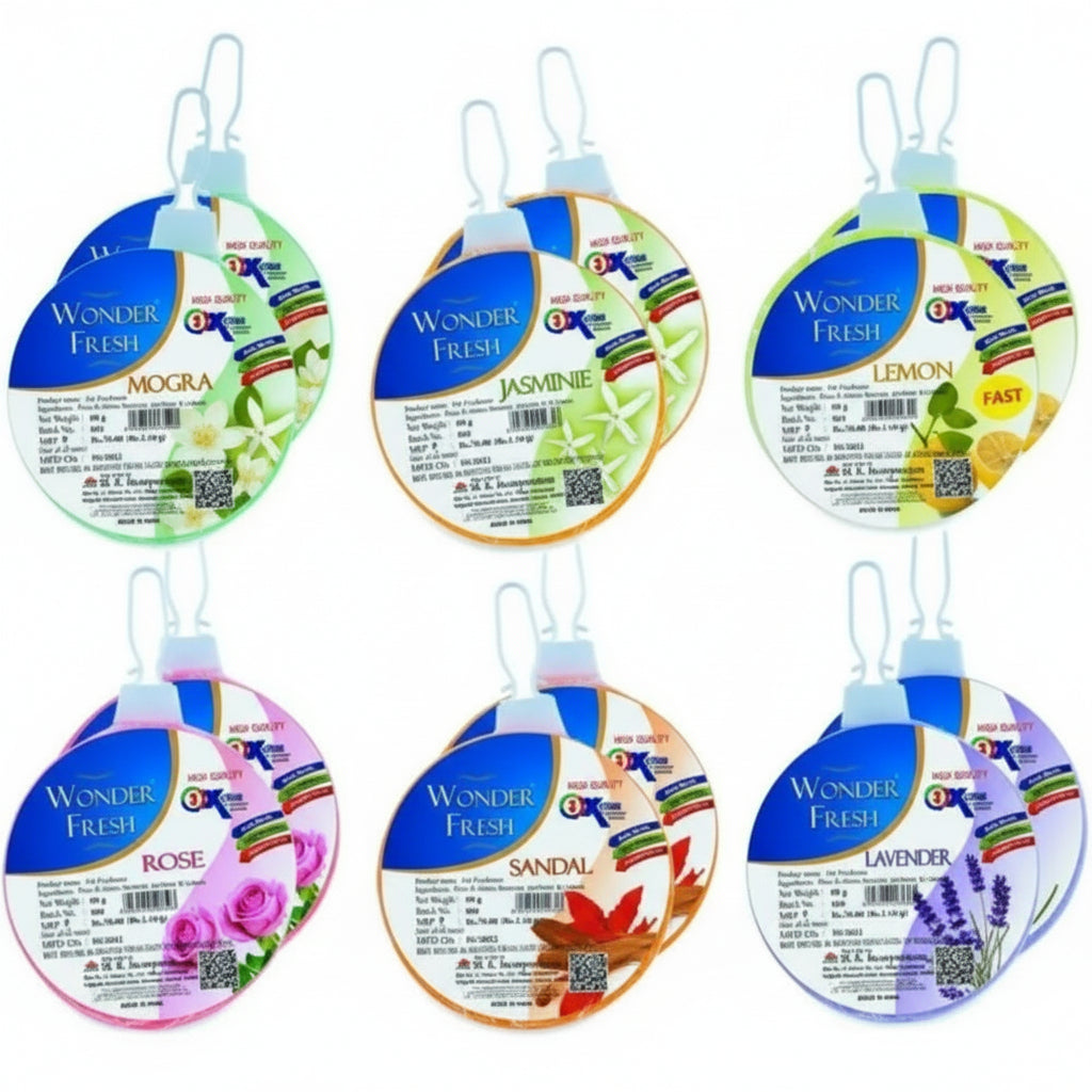 Wonder Fresh room air freshener, bathroom freshener and car air freshener Blocks (60gm x 12PC) Mix Fregrance Floral | Odour Control Blocks for Bathroom, Toilet, Wardrobe, Car and Office | Pocket Size Room Freshener with Long Lasting Room Fragrance | Ideal