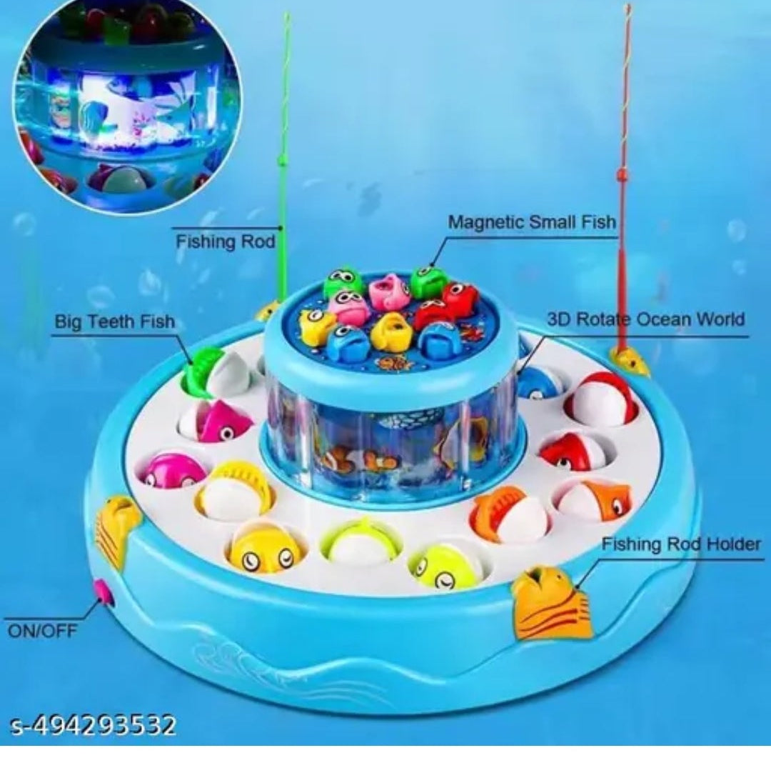 Trending Fishing Game Toy Set | Rotating Boards Pools | Premium Version Fishing Set | Quiet Play Option for Parents for Toddlers and Kids